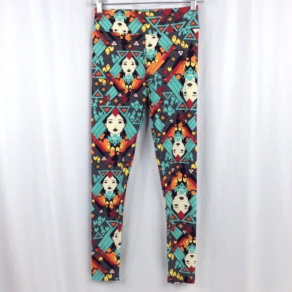 LulaRoe Disney Pocahontas Leggings Womens One Size Aztec Colorful Butter Soft - Picture 1 of 7